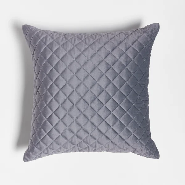 ïn home Diamond Quilted Velvet Cushion - Dark Grey