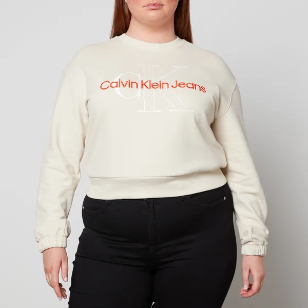 Calvin Klein Jeans Plus Logo Embroidery Cotton-Jersey Sweatshirt