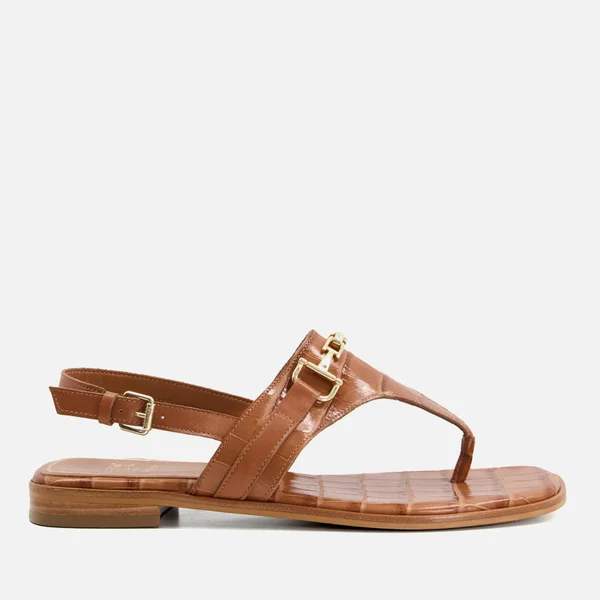 Dune London Lexley Croc Print Toe Post Leather Sandals