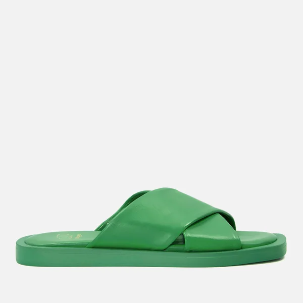 Dune London Licorice Cross Front Leather Sandals