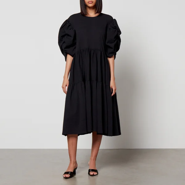 Toit Volant Ottille Puckered Cotton Midi Dress