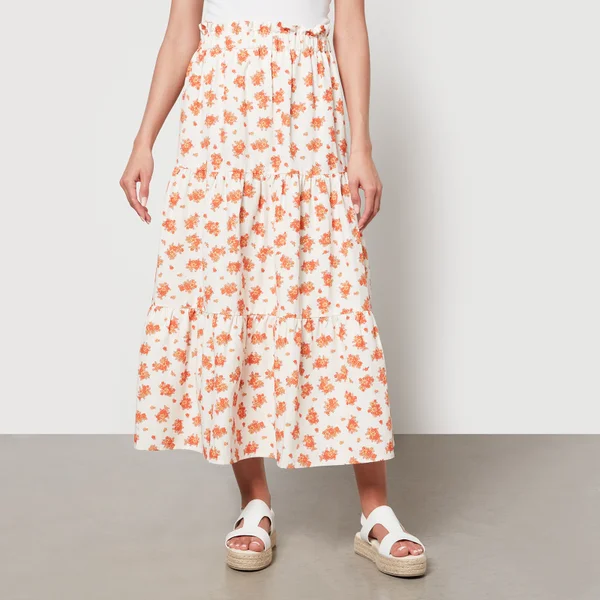 Aligne Hema Floral-Print Poplin Midi Skirt