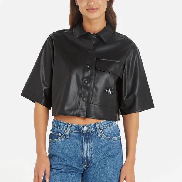 Calvin Klein Jeans Boxy Faux Leather Overshirt