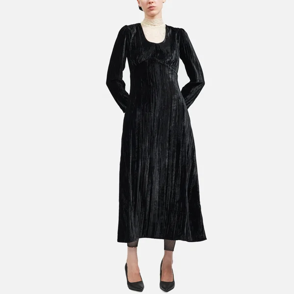 Batsheva Kavita Shirred Velvet Dress