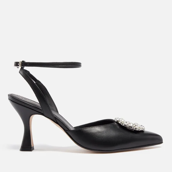 ALOHAS Women's Cinderella Crystal Leather Heeled Pumps
