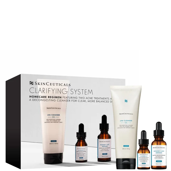 SkinCeuticals NEW Clarifying Adult Acne Skin System with Salicylic acid & Travel Sized Silymarin CF Vitamin C Serum