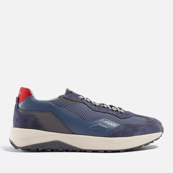 HUGO Men's Kane Runn Mesh and Faux Leather Trainers