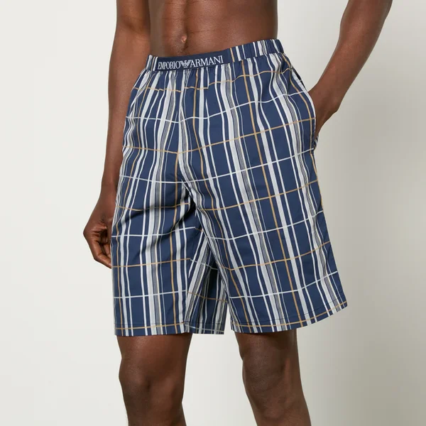 Emporio Armani Bodywear Checked Cotton Pyjama Shorts