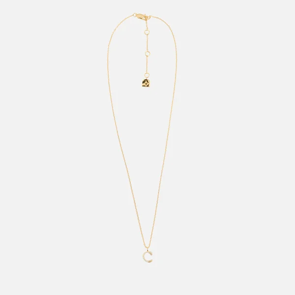 Astrid & Miyu Initial Pavé 18K Gold-Plated Necklace