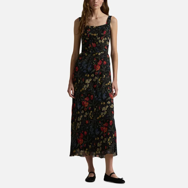 Polo Ralph Lauren Sleeveless Floral-Print Chiffon Dress