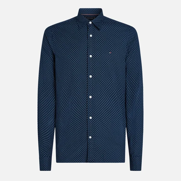 Tommy Hilfiger Brushed Micro-Print Cotton-Blend Shirt