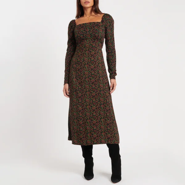 Nobody's Child Abby Floral-Print Midi Crepe Dress