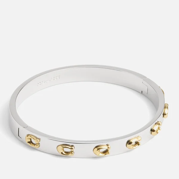 Coach Signature C Hinged Silver-Plated Bracelet