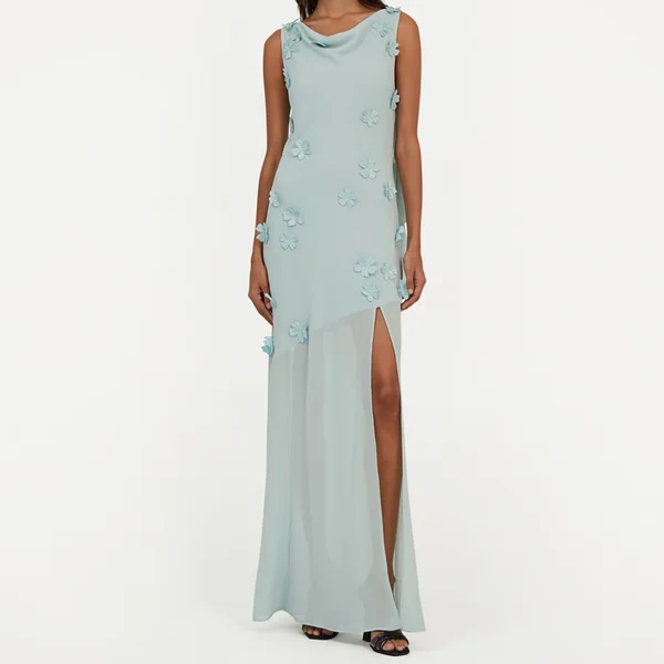 Rotate Birger Christensen Waterfall Chiffon Maxi Dress