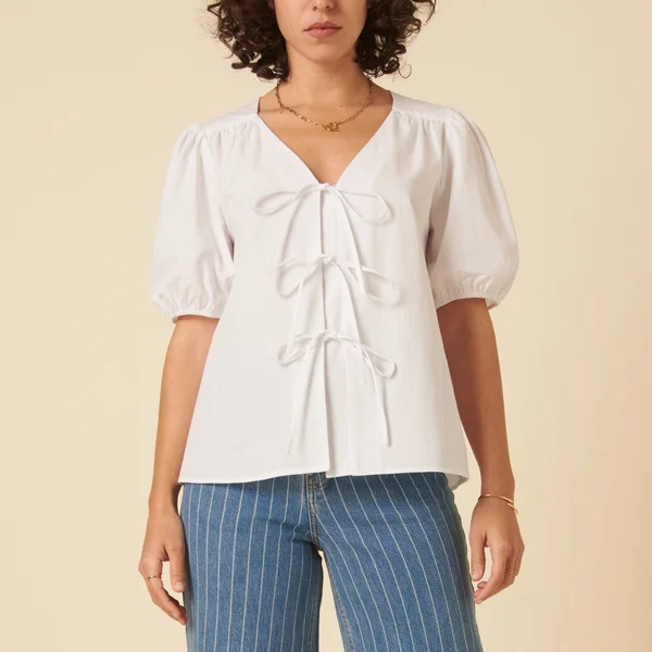 Nobody's Child Bernadetta Organic Cotton-Poplin Blouse