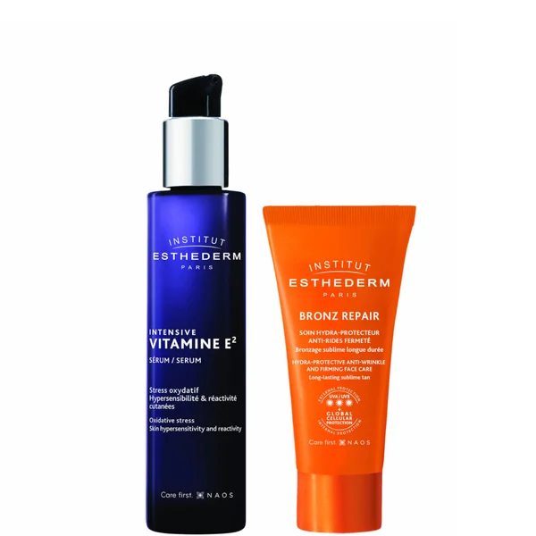 Institut Esthederm Intensive Vitamin E Antioxidant Face Serum & Bronz Repair Bundle