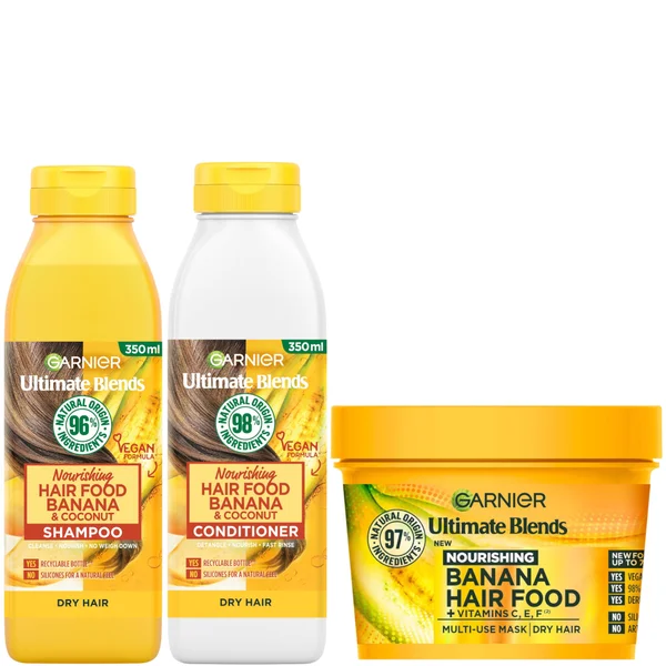 Garnier Ultimate Blends Nourishing Hair Food Banana Routine