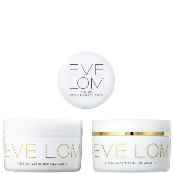 Eve Lom Cleanser, Rescue Mask & Kiss Mix Lip Protect Trio