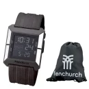 Fenchurch Men's Black Digital Watch and Gymbag Set