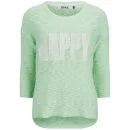 ONLY Women's Happy Slogan Knitted Jumper - Bay