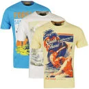 South Shore Men's 3 Pack T-Shirts - Yellow/Ivory/Turquoise