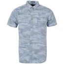 Brave Soul Men's Athos Camo Short Sleeve Shirt - Denim