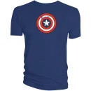 Captain America T-Shirt met Gehavend Schild - Blauw