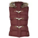 Toyko Laundry Women's Fur Trim Hooded Gilet - Wine