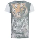 Brave Soul Men's Golding Tiger Tattoo Printed T-Shirt - White