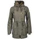Brave Soul Women's Military Parka Jacket - Khaki