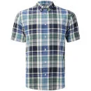Farah 1920s Men's Brandon Button Down Short Sleeve Shirt - Deep Indigo