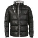 Brave Soul Men's Ego High Shine Padded Jacket - Black