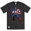 Captain America Men's T-Shirt - Black Shogun Design