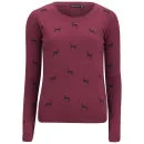 Brave Soul Damen Hound Print Pullover - Rot