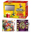 Nintendo 3DS XL Silver and Black Console - Includes New Super Mario Bros 2, Super Smash Bros. & Professor Layton: and The Miracle Mask