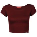 Influence Women's Cap Sleeve Crop Top - Merlot
