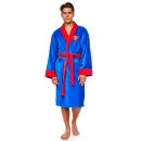 DC Comics Adult Fleece Bathrobe with Superman Logo - Blue (One Size)