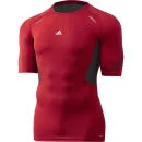 adidas Men's Techfit Preparation Short Sleeve T-Shirt - Red