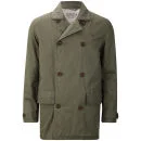 Farah 1920s Men's Double Breasted Trench Coat - Dark Olive