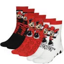 Minnie Mouse Women's 3-Pack Slouch Sock Gift Set - Red/Black/Ecru