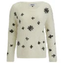 ONLY Women's Crystal Snowflake Christmas Jumper - Whisper White