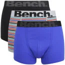 Bench Men's 3 Pack Boxers - Red Stripe/Blue/Black