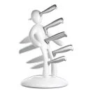 White Voodoo Knife Block with 5 Knives by Raffaele Iannello