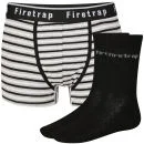 Firetrap Men's Boxer and Sock Gift Set - Black/White