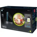 Black Wii Console & Black Fit Board Bundle (With Mario Kart, Black Steering Wheel and Wii Sports)