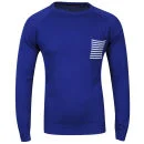 Brave Soul Men's Rumple Crew Neck Knitwear - Royal Blue