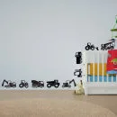 Construction and Building Vinyl Wall Art Decal Pack for Kids and Children's Nursery (with Free Crab Decal)