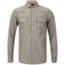 Tokyo Laundry Men's Rohan Nep Chambray Shirt - Dark Olive