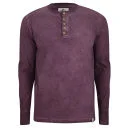 Bellfield Men's Walsh Grandad Long Sleeve Top - Burgundy