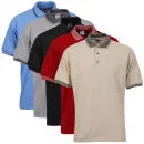 Gildan Men's 5-Pack Polo Shirts - Grey/Red/Trim Black/Blue/Sand